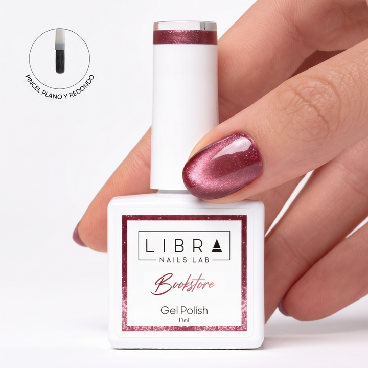 Esmalte semipermanente Cat Eye Bookstore, burdeos, sin HEMA – Libra Nails Lab
