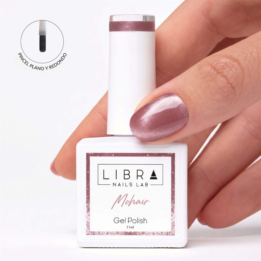 Esmalte semipermanente Cat Eye Mohair, malva sofisticado, sin HEMA – Libra Nails Lab