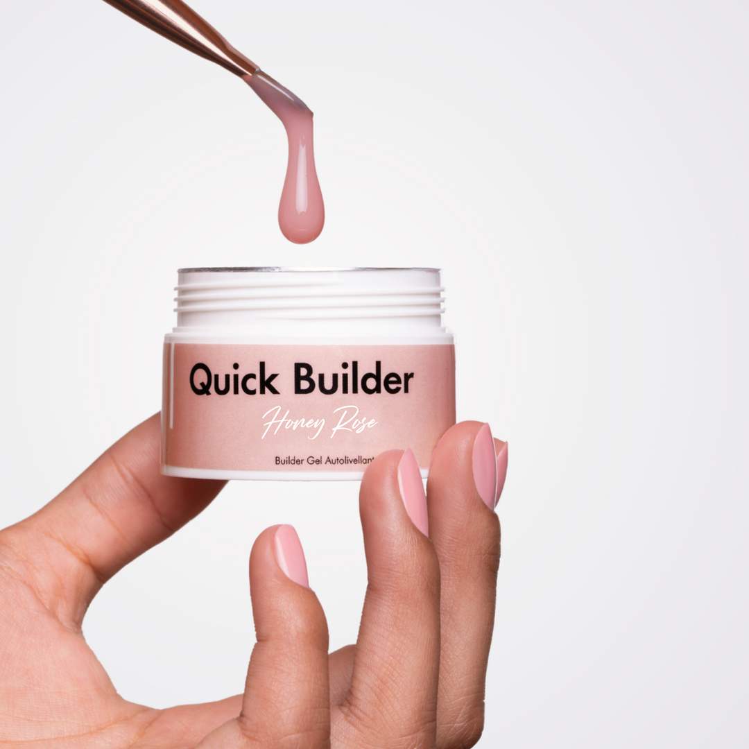 Quick Builder Honey Rose – Gel de construcción autonivelante 30 ml – Libra Nails Lab