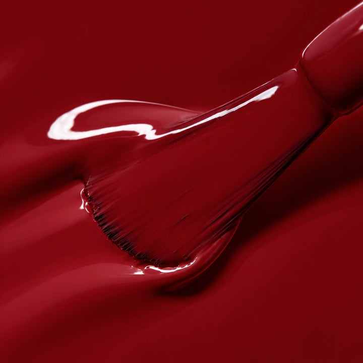 Textura del esmalte semipermanente Sangria, rojo intenso y brillante