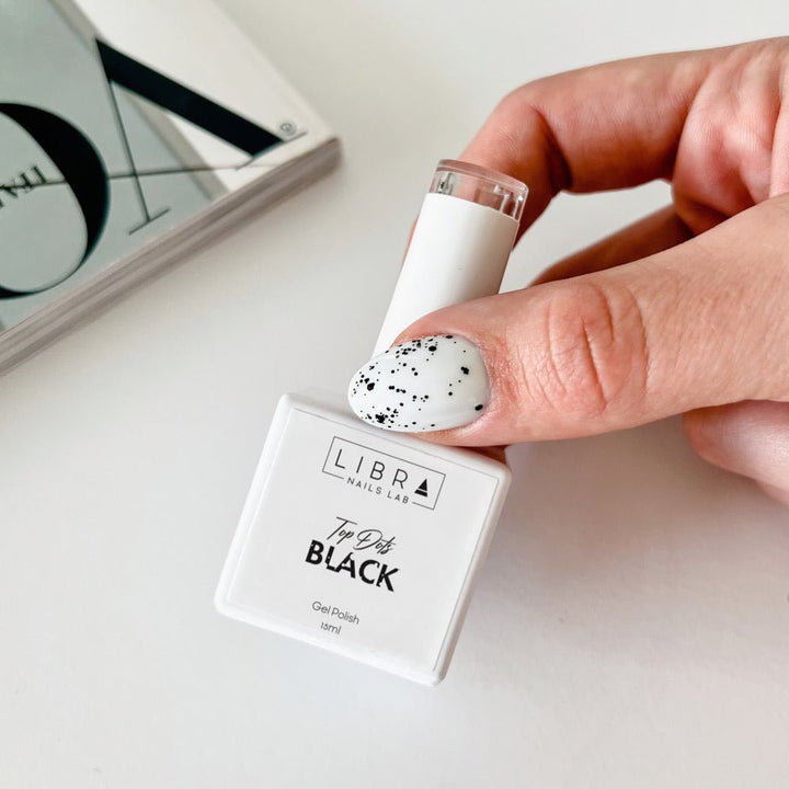 Top Dots Black - Glossy Top with Black Pois - Elegance Beauty