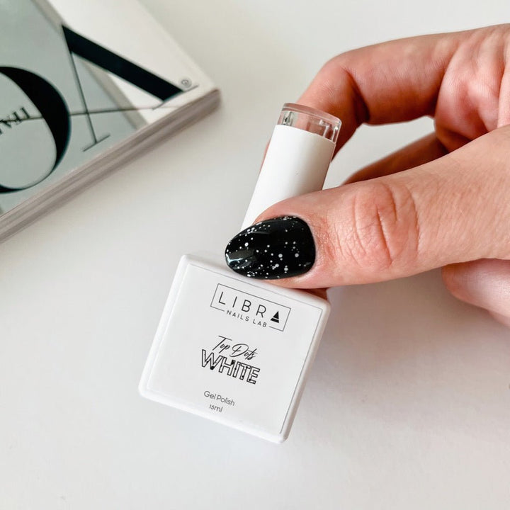 Top Dots White - Glossy Top with White Pois - Elegance Beauty